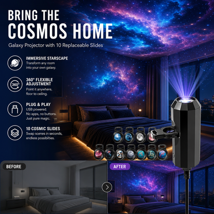 💡🏉BVJ® Plug-and-Play HD Galaxy & Ocean Projector Night Light🥳50,000+ Happy Users