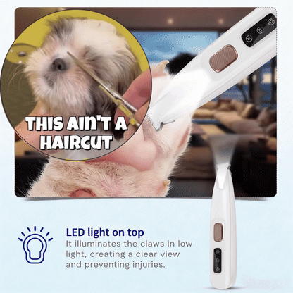 Precision Pet Paw Trimmer with LED Light – Ultra-Quiet, Cordless & Waterproof Grooming Kit