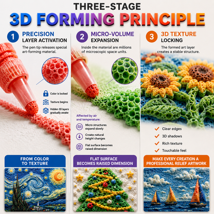 🦄🥏Save 50% by ordering today丨IEY® 3D Relief Art Pen – Turn Flat Drawings Into Touchable 3D Art🪄