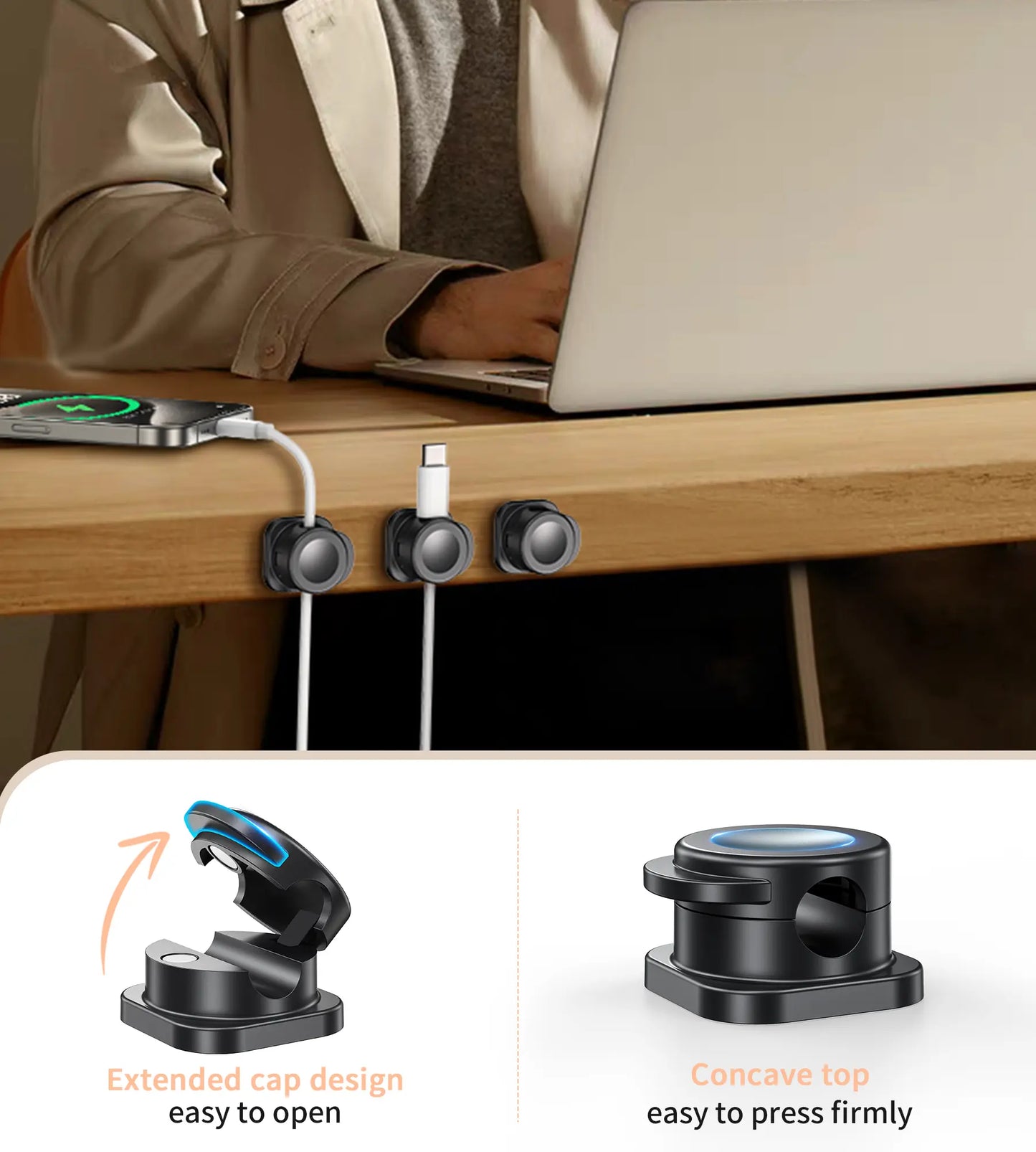🧲Avasoma® 2026 Upgraded Magnetic Cable Organizer  🖥️ Universal Cord Holder
