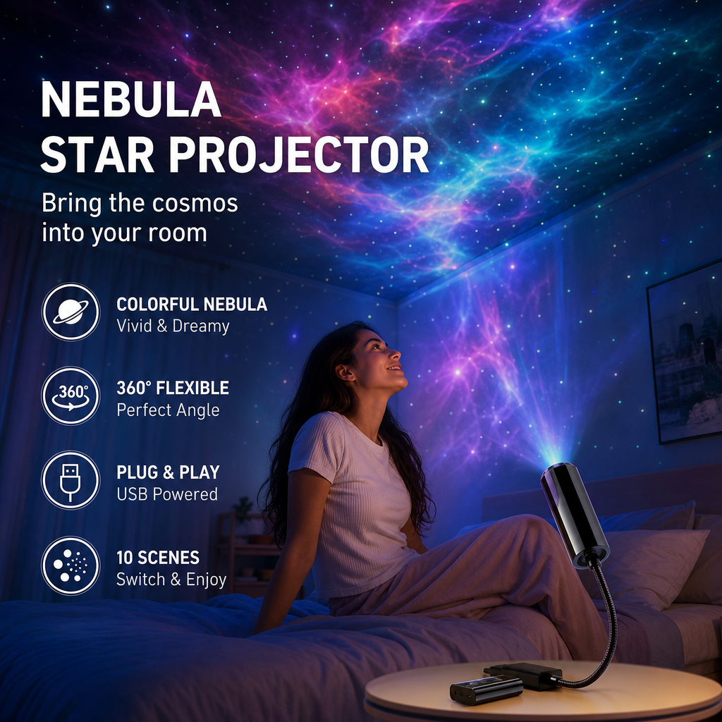 💡🏉BVJ® Plug-and-Play HD Galaxy & Ocean Projector Night Light🥳50,000+ Happy Users