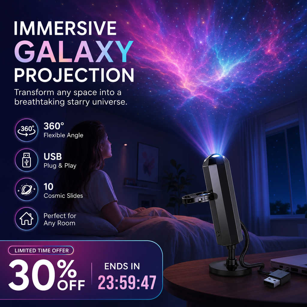 💡🏉BVJ® Plug-and-Play HD Galaxy & Ocean Projector Night Light🥳50,000+ Happy Users